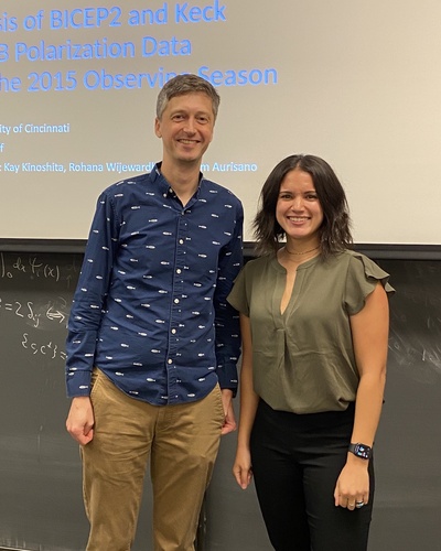 Photo of Emma Hand and Colin Bischoff at Emma's PhD thesis defense