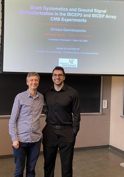 Christos looking happy after his successful defense