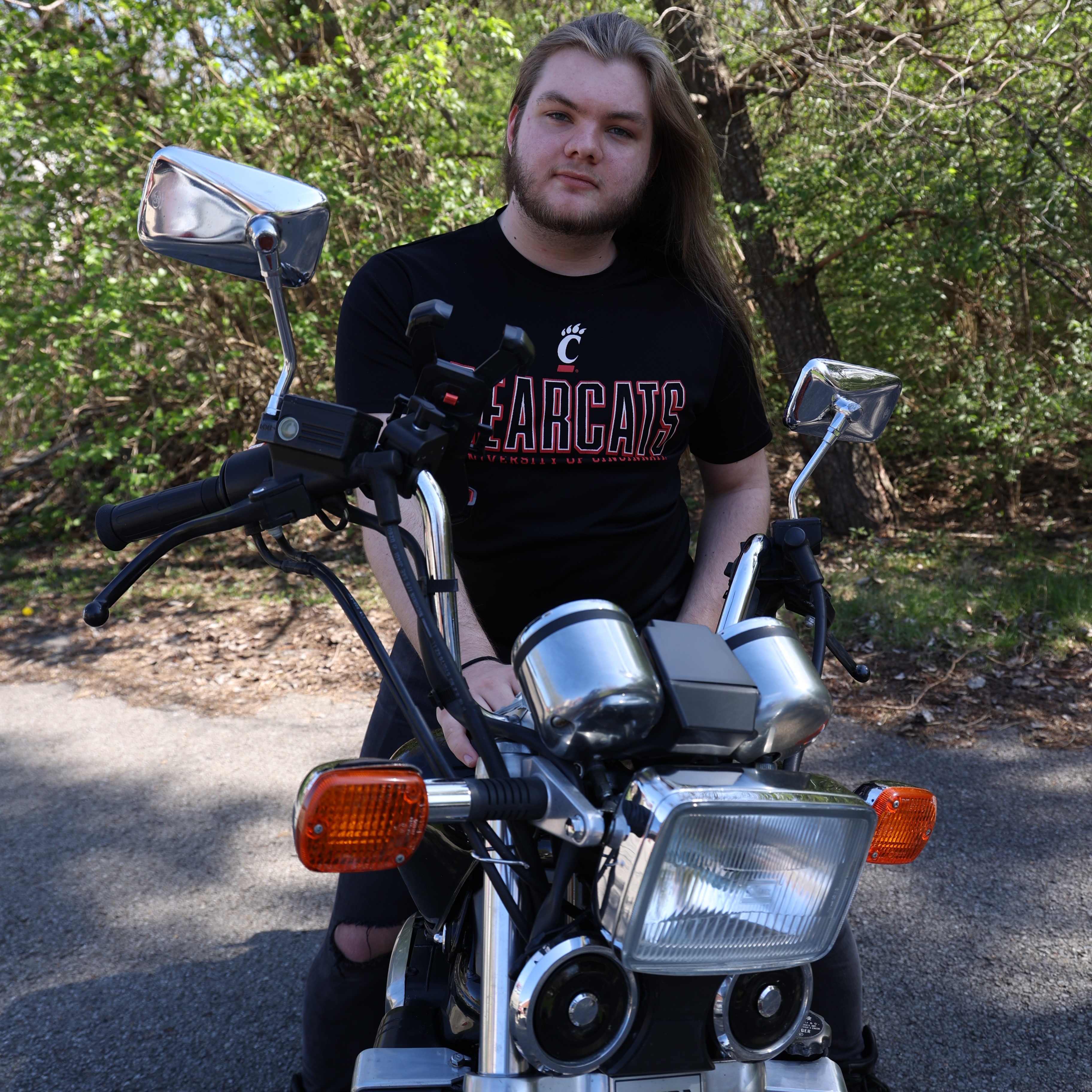 A portrait picture of myself on my motorcycle.
