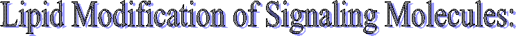 Lipid Modification of Signaling Molecules: 