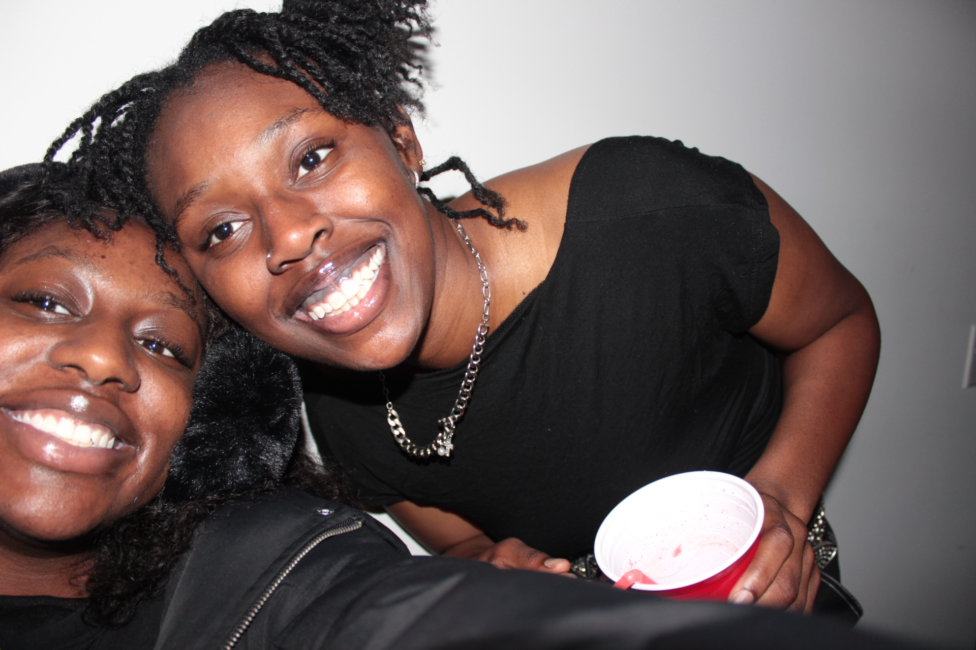 Emma and Blessing at a party