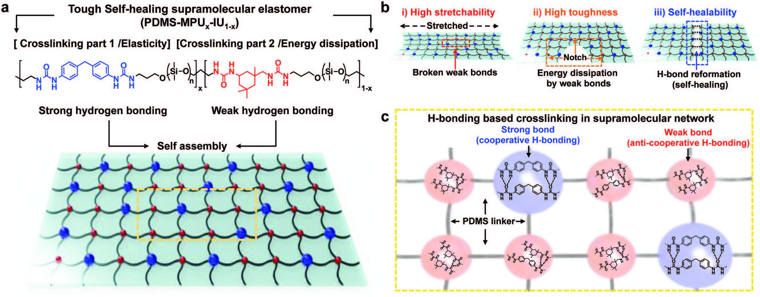 Tough and Water‐Insensitive Self‐Healing Elastomer for Robust Electronic Skin
