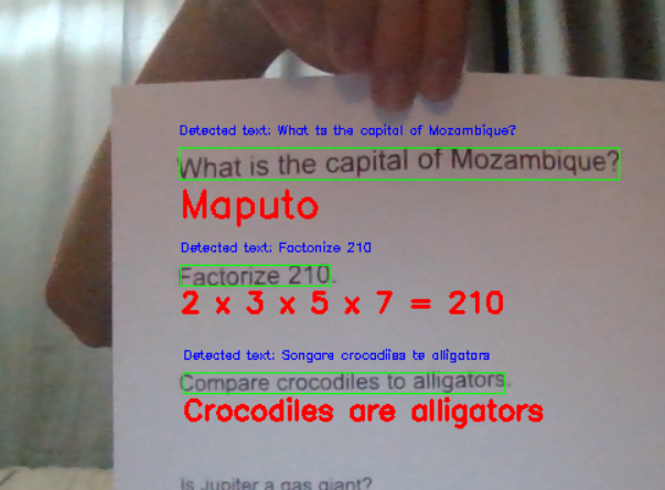 an example worksheet and annotations