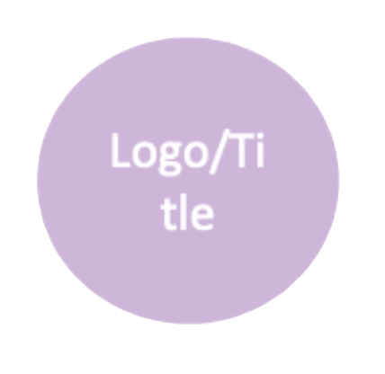  A placeholder for a logo, it is a purple circle with white text centered on it saying Logo/Title