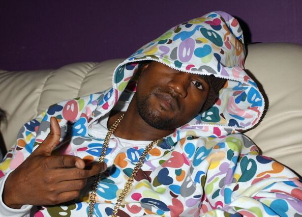 Kanye wearing Bape