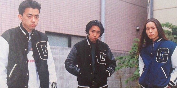 Nigo as a teenager alongside Hiroshi Fujiwara and Jun Takahashi