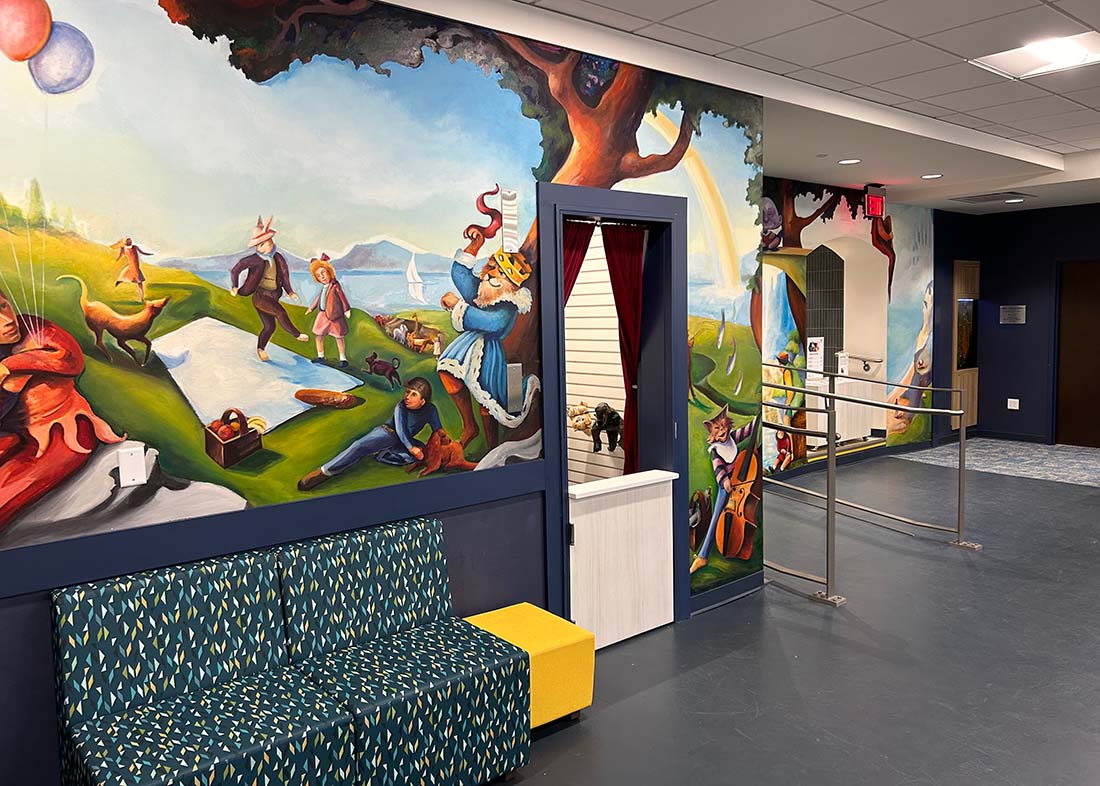 The Hyde Park Branch's mural by artist Michael Scott.