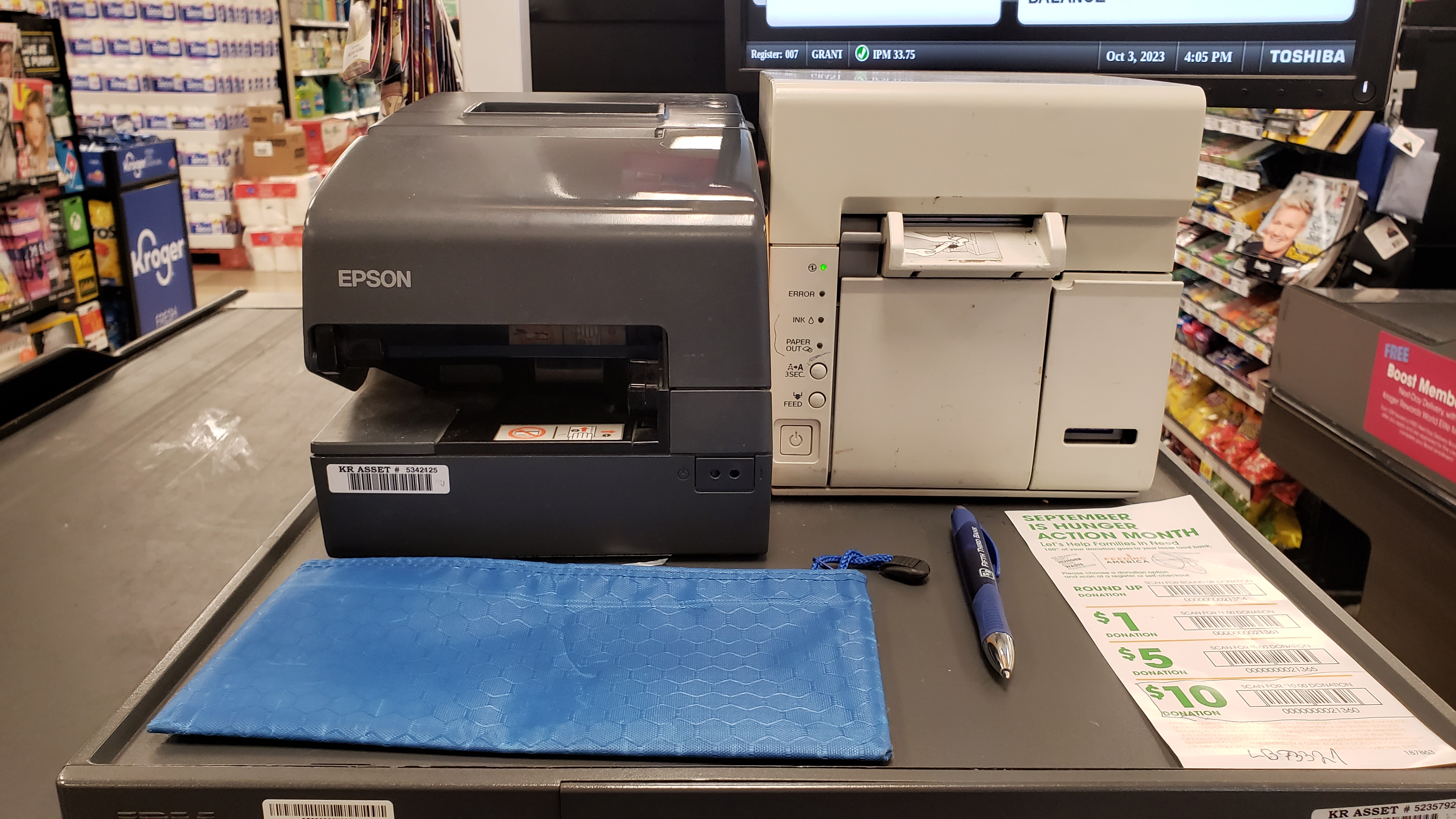 Image of the register's two little printers. The problem children of the bunch.