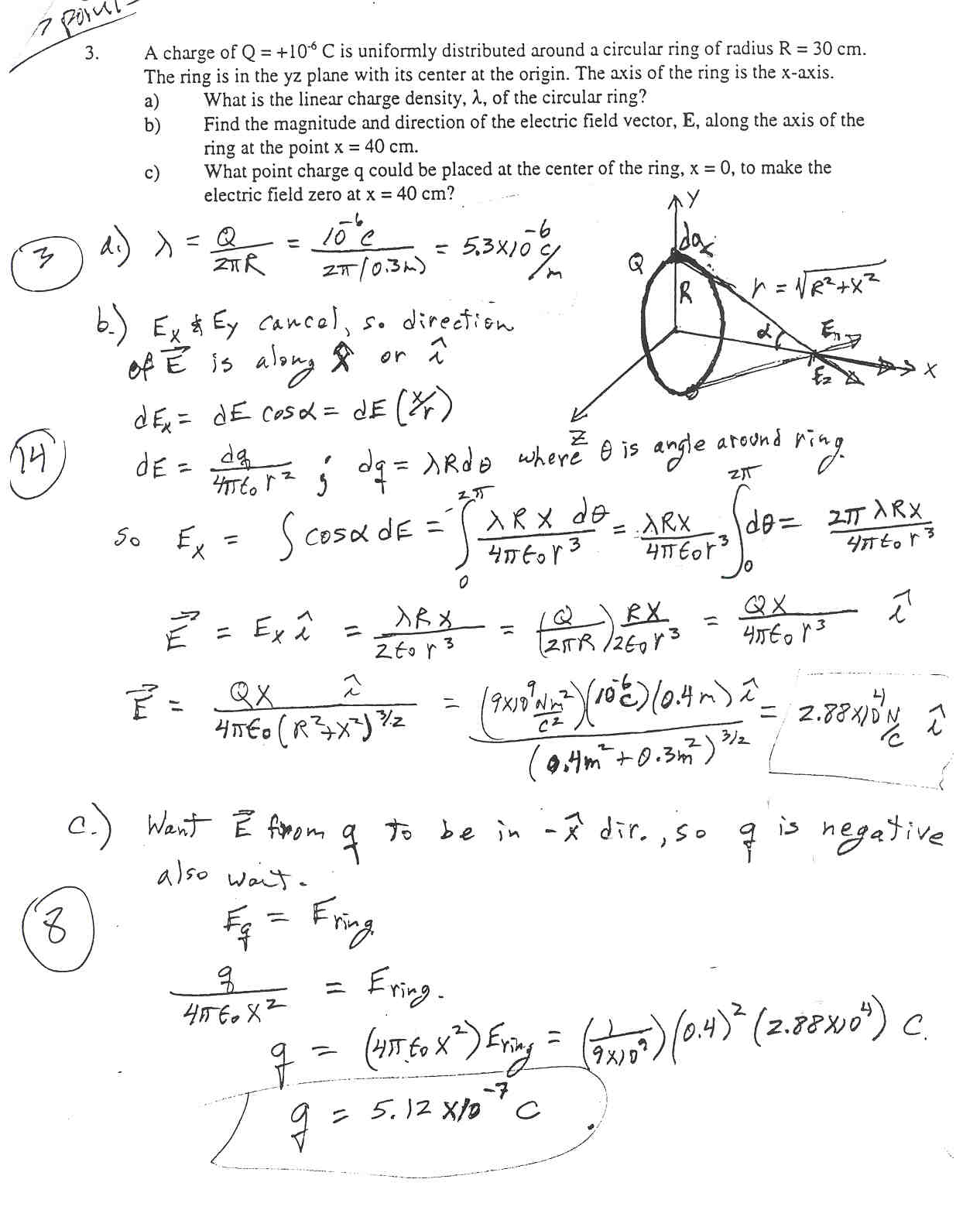 General Physics II Summer 2002 Practice Exam 1 Solutions