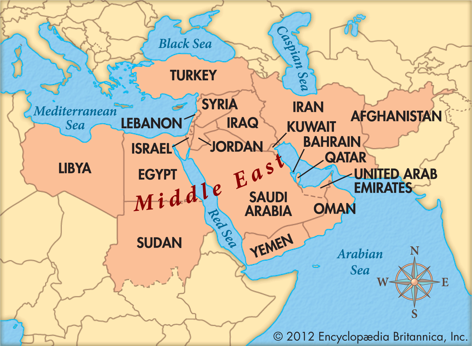 Map of the Middle East