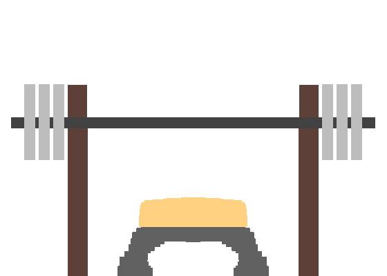 Bench with weights on bar