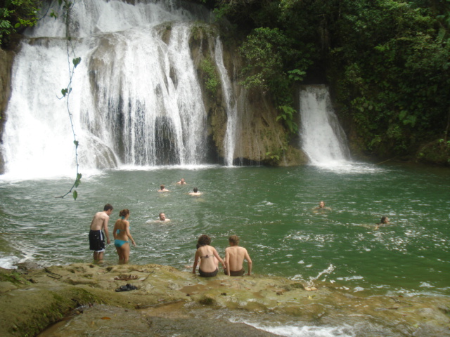 Swimming at the waterfalls!
