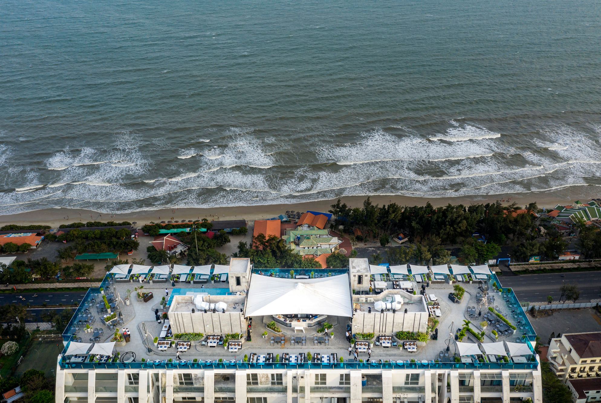 View of the beach from the top