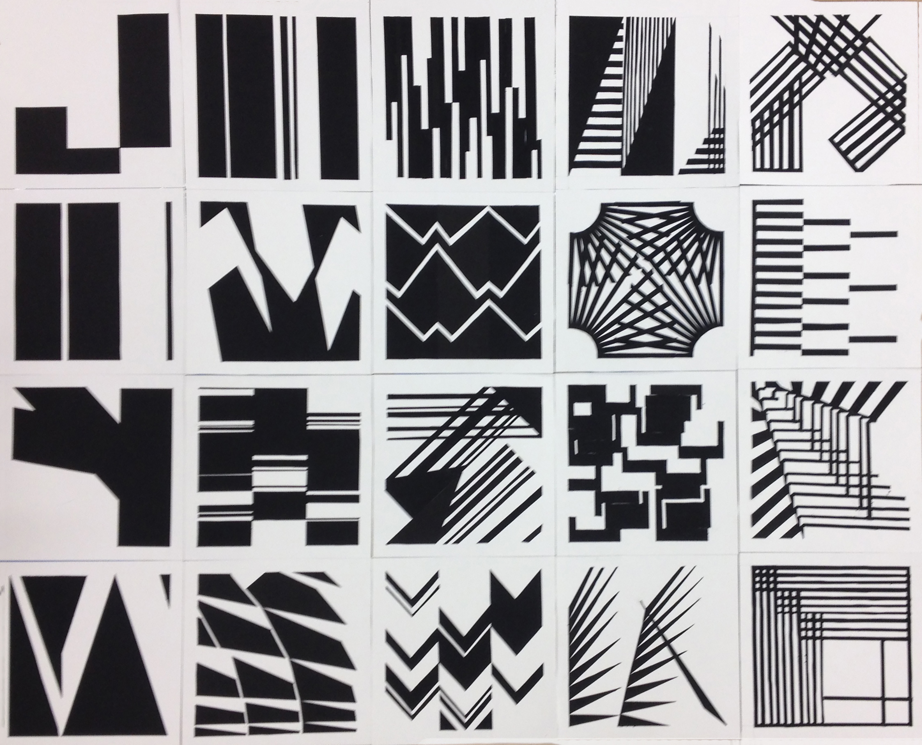 Complete strip study, cut paper, 30"x24"