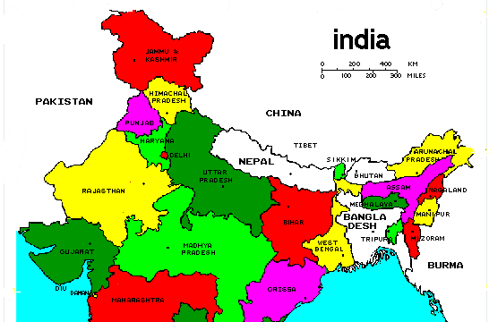 Map of Punjab, Jammu, and Kashmir