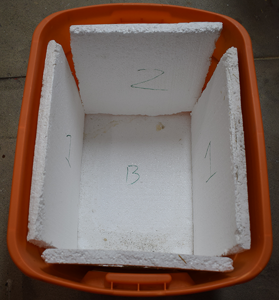 Foam insulation in bin