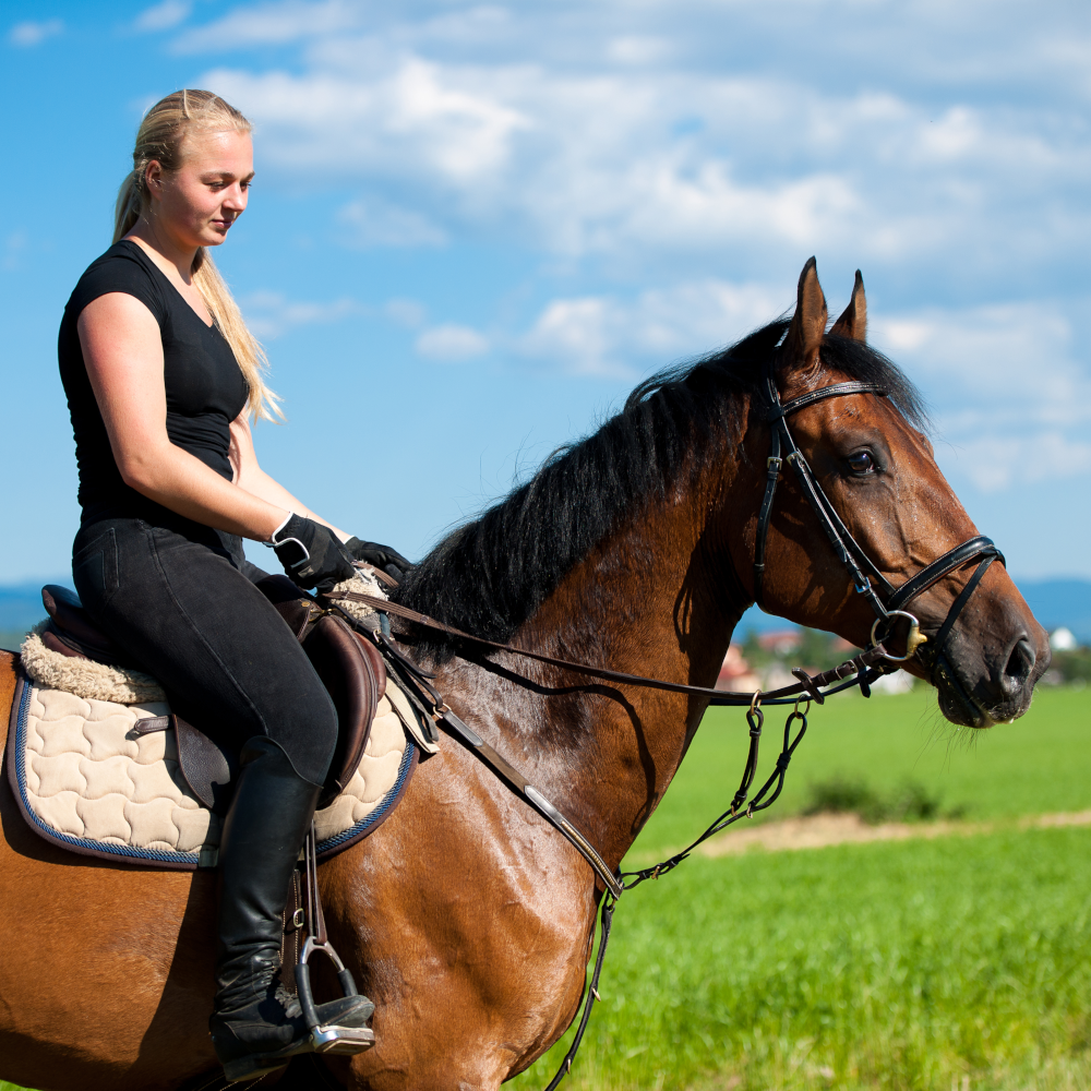 Woman riding a horse