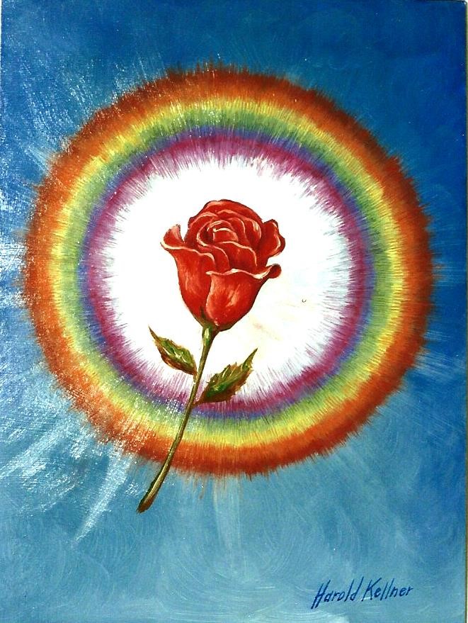 Rose in Rainbow Painting