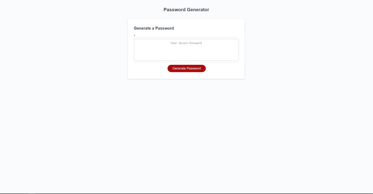 A display image of a project, Password Generator, developed by Alex Wright